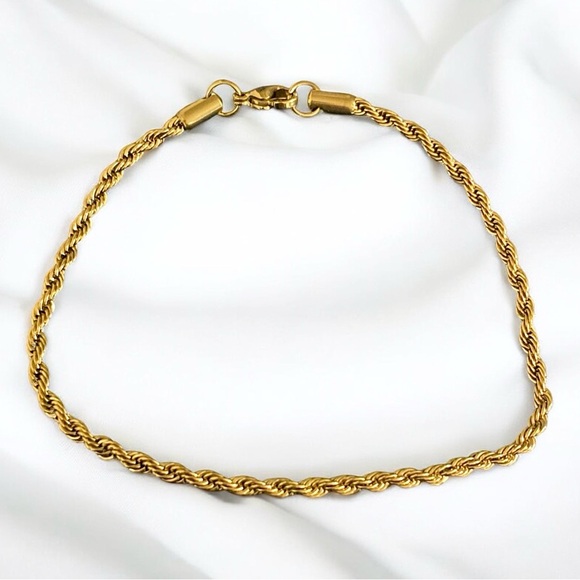 Other - Rope 14k Gold Plated 9 inch long and 4mm width men’s bracelet